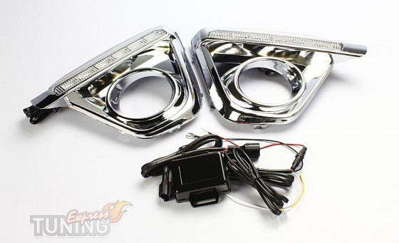 DRL Mazda CX-5 chrome (ДРЛ для Мазда СХ-5 хромированные)