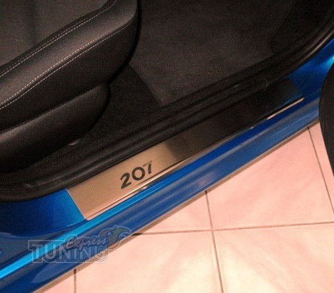 купить Накладки на пороги Пежо 207 (защитные накладки Peugeot 20
