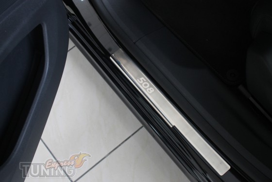 заказать Накладки на пороги Пежо 508 (защитные накладки Peugeot 