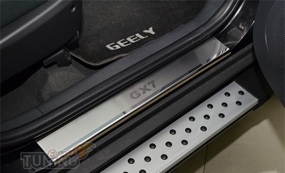 Накладки на пороги Джили Эмгранд Х7 (защитные накладки Geely Emg