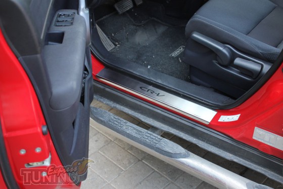 Накладки на пороги Хонда СРВ 3 (защитные накладки Honda CR-V 3) 