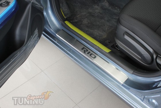 Накладки на пороги Киа Рио 3 (защитные накладки Kia Rio 3)