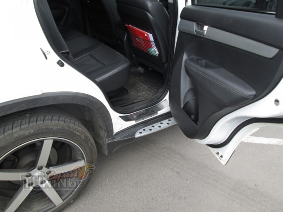Накладки на пороги Киа Соренто 1 (защитные накладки Kia Sorento 1 ...