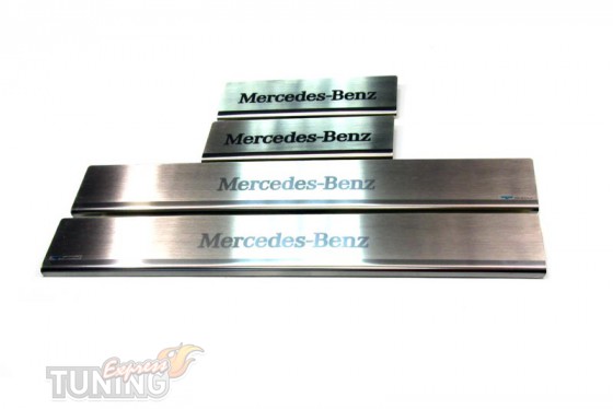 Накладки на пороги Мерседес МЛ 164 (защитные накладки Mercedes M