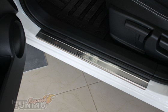 Накладки на пороги Ниссан Кашкай (защитные накладки Nissan Qashq