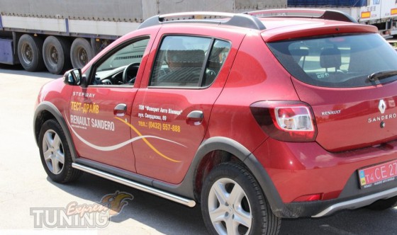 Пороги трубами Renault Sandero 2 Stepway