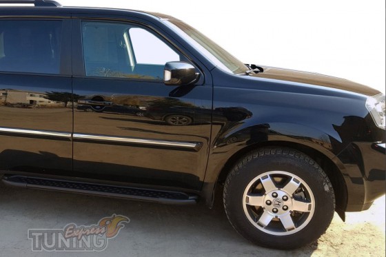 Пороги Honda Pilot 2 дизайн Almond черные