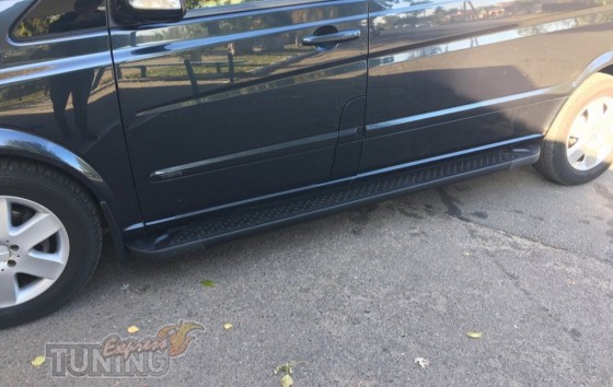 Пороги Mercedes Vito W639 дизайн Almond черные