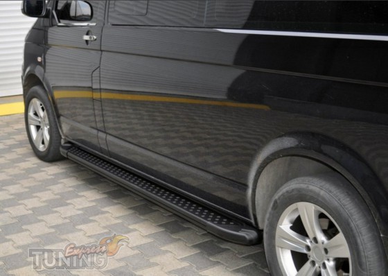 Пороги Volkswagen Transporter T5 дизайн Almond черные с 2003-
