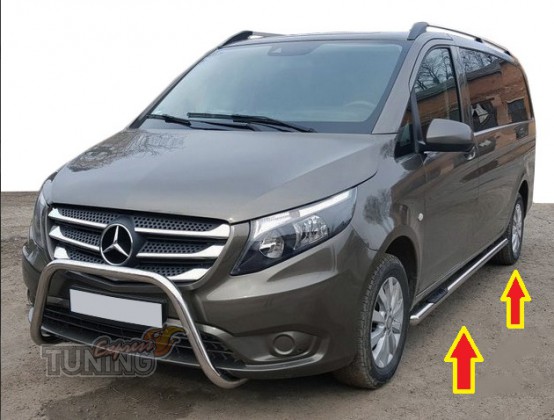 Пороги трубами Mercedes-Benz Vito W447