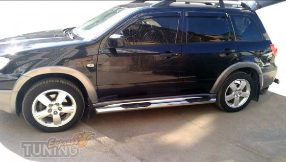 Пороги трубами Mitsubishi Outlander 1