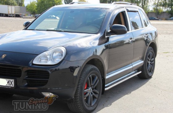 Пороги труба с листом Porsche Cayenne 1
