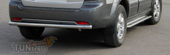Дуга заднего бампера Kia Carens 3 оригинал фото нержавейка