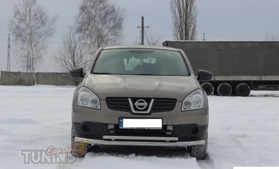 Стальная защита переднего бампера Nissan Qashqai