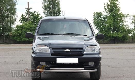 Защита переднего бампера Шевроле Нива фото