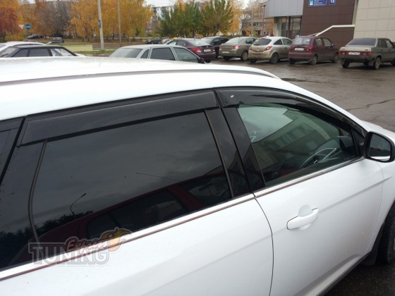 Ветровики Форд Фокус 3 универсал (дефлекторы окон Ford Focus 3 W