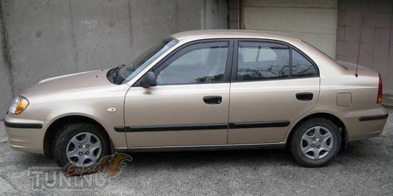 Ветровики Хендай Акцент 2 (дефлекторы окон Hyundai Accent 2 LC)