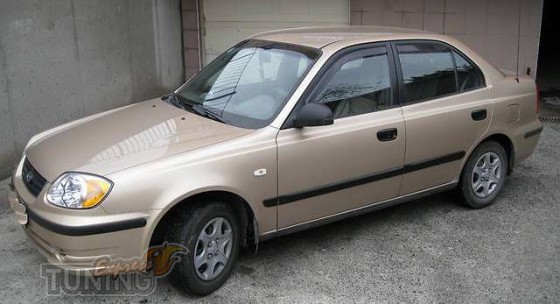 купить Ветровики Хендай Акцент 2 (дефлекторы окон Hyundai Accent