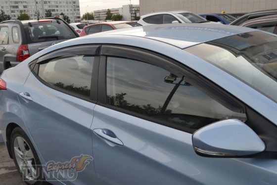 Ветровики Хендай Элантра 5 (дефлекторы окон Hyundai Elantra 5 MD