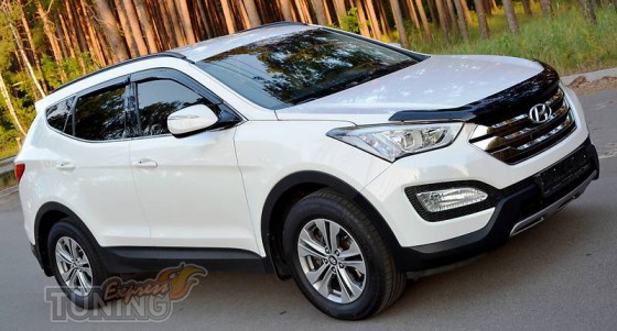 Ветровики Хендай Гранд Санта Фе 3 (дефлекторы окон Hyundai Grand