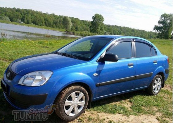 Ветровики Kia Rio 2 (дефлекторы окон Киа Рио 2 седан)