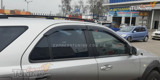 Ветровики на окна Киа Соренто 1 (дефлекторы окон Kia Sorento 1)