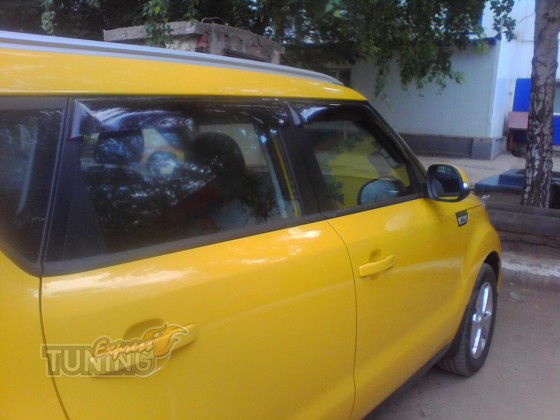 Ветровики Киа Соул 2 (дефлекторы окон Kia Soul 2)