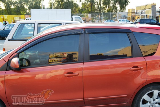 купить Ветровики Ниссан Ноут 1 (дефлекторы окон Nissan Note 1)
