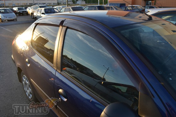 Ветровики Пежо 206 седан (дефлекторы окон Peugeot 206 sedan)