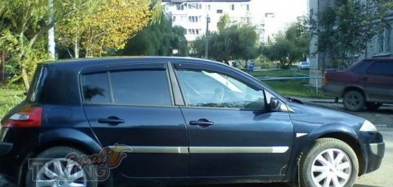 Ветровики Рено Меган 2 хэтчбек (дефлекторы окон Renault Megane 2