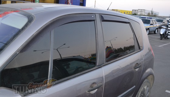 Ветровики Рено Сценик 2 (дефлекторы окон Renault Scenic 2)