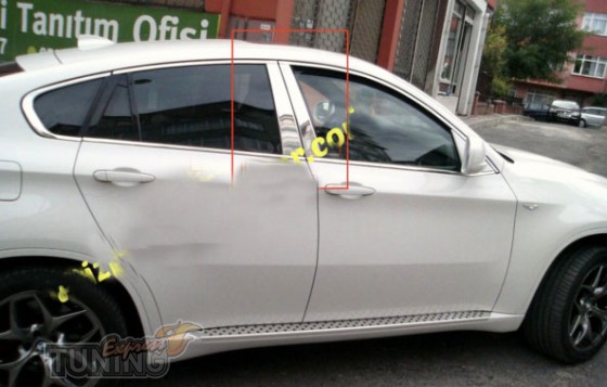 Хромированные накладки на дверные стойки Bmw X6 E71 (хром пакет 