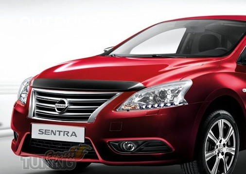 Мухобойка капота Ниссан Сентра (дефлектор на капот Nissan Sentra