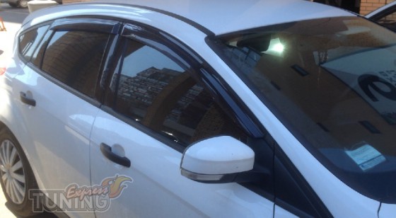 Дефлекторы окон Форд Фокус 3 (ветровики Ford Focus 3)