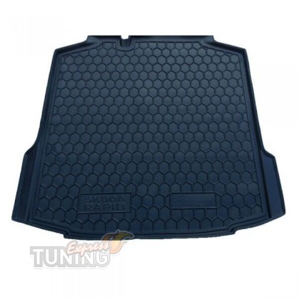 Резиновый коврик в багажник Skoda Rapid лифтбек