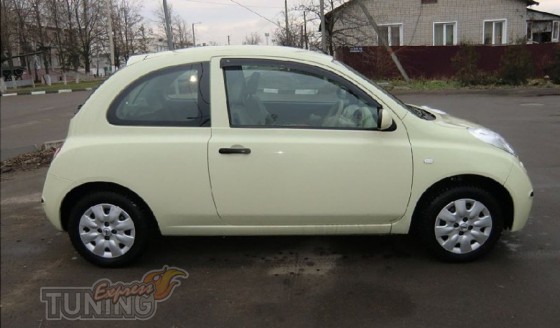 Ветровики Ниссан Микра К12 3Д (дефлекторы окон Nissan Micra K12 