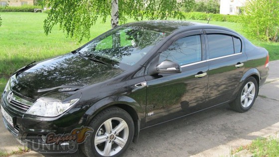 Ветровики Опель Астра Н седан (дефлекторы окон Opel Astra H seda