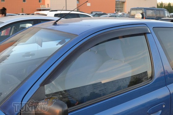 Ветровики на Тойота Ярис 1 3Д (дефлекторы окон Toyota Yaris 1 3D